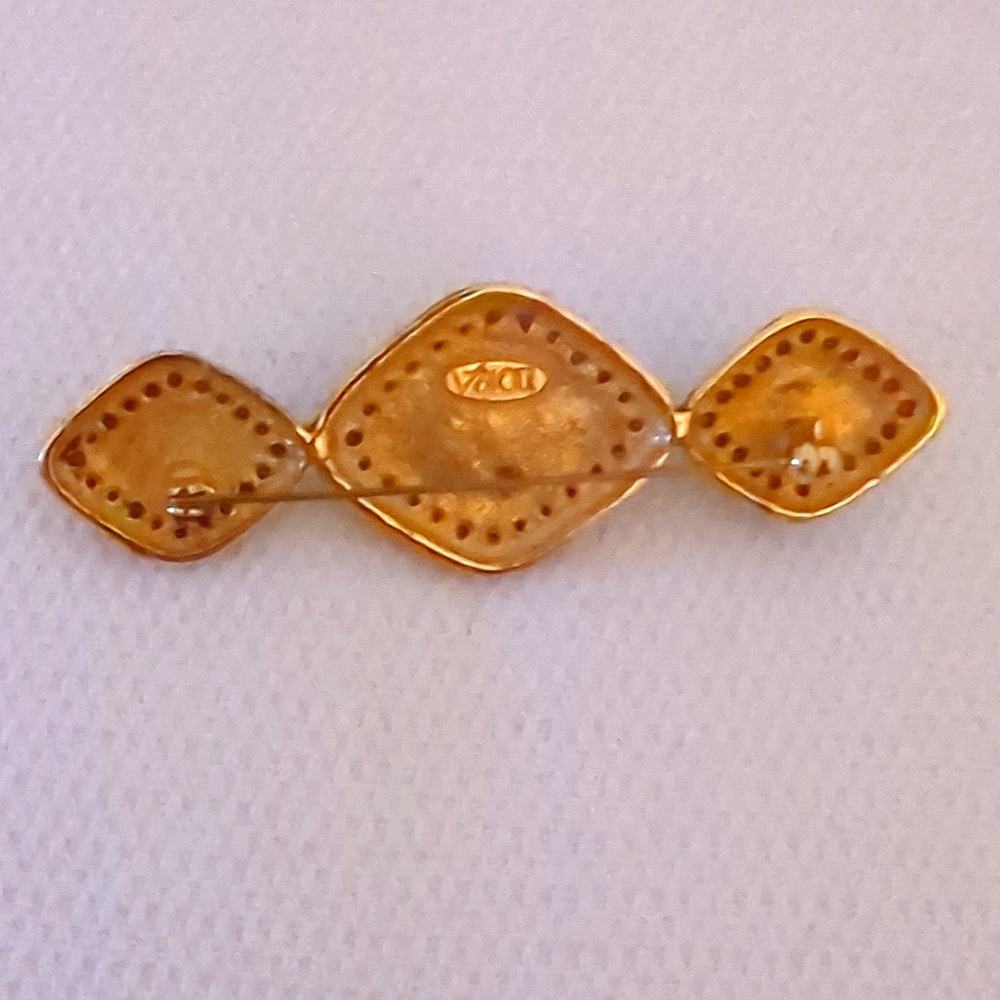 DOIRA 3 stone brooch - Picture 2 of 3